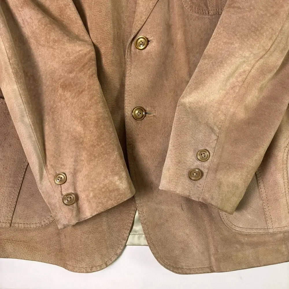 Vintage 70's William Barry Western Suede Leather Blazer Men's 46 Cowboy Jacket